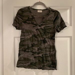 anthropologie cut out camo t